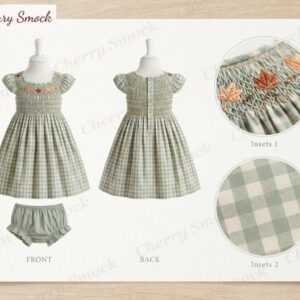 Cherrysmock Halloween Girls Hand-Smocked Sundress – UK Collection #G03 (CS-UK-HALLOWEEN-G03)