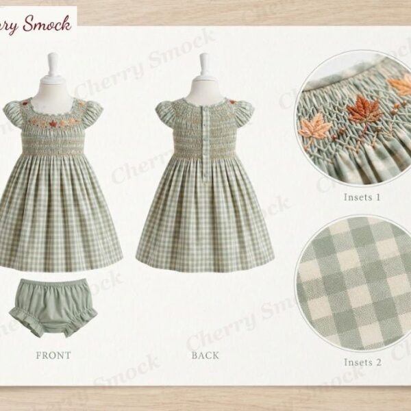 Cherrysmock Halloween Girls Hand-Smocked Sundress – UK Collection #G03 (CS-UK-HALLOWEEN-G03)