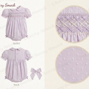 Cherrysmock Halloween Girls Hand-Smocked Bubble – UK Collection #G04 (CS-UK-HALLOWEEN-G04)