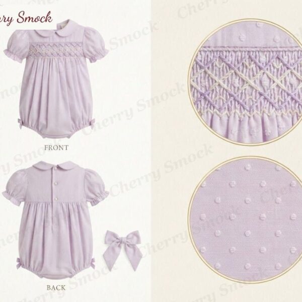 Cherrysmock Halloween Girls Hand-Smocked Bubble – UK Collection #G04 (CS-UK-HALLOWEEN-G04)