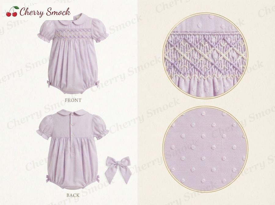 Hand-Smocked Bubble – Cherrysmock Halloween Girls Hand-Smocked Bubble – UK Collection #G04 (CS-UK-HALLOWEEN-G04)