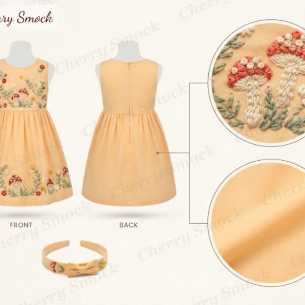 Cherrysmock Halloween Girls Hand-Embroidered Sundress – UK Collection #G09 (CS-UK-HALLOWEEN-G09)