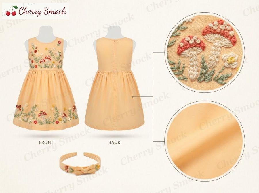 Hand-Embroidered Sundress – Cherrysmock Halloween Girls Hand-Embroidered Sundress – UK Collection #G09 (CS-UK-HALLOWEEN-G09)