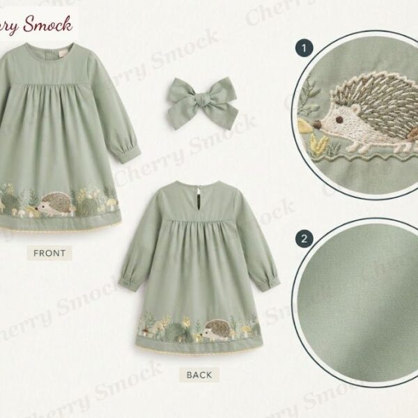 Cherrysmock Halloween Girls Machine-Embroidered & Applique Dress – UK Collection #G12 (CS-UK-HALLOWEEN-G12)