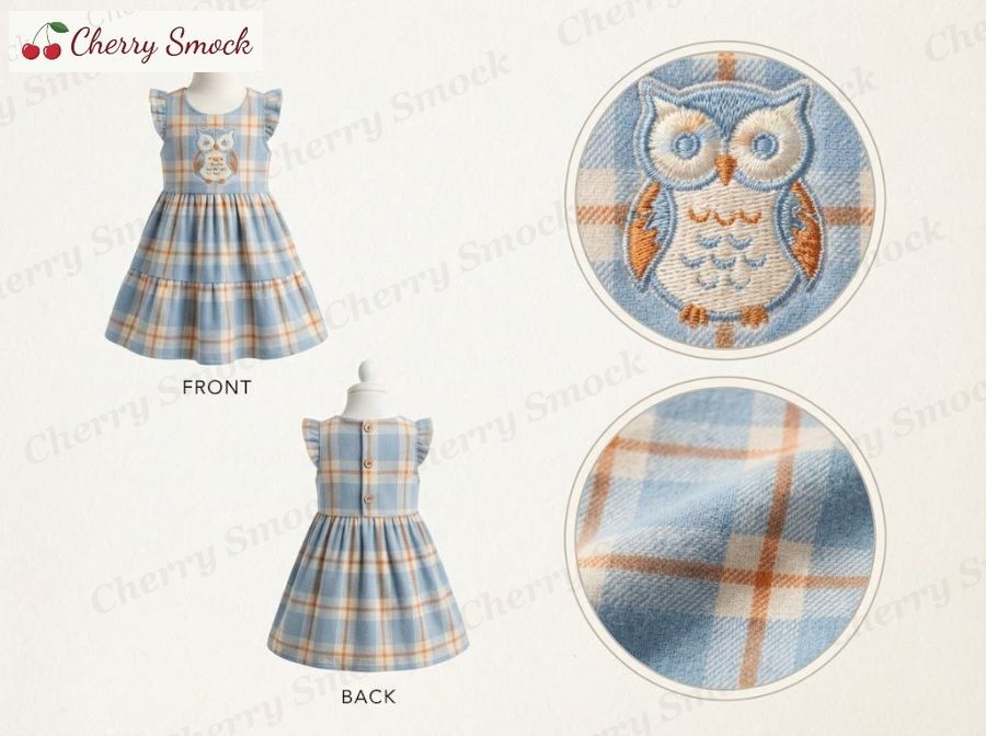 Machine-Embroidered & Applique Sundress – Cherrysmock Halloween Girls Machine-Embroidered & Applique Sundress – UK Collection #G14 (CS-UK-HALLOWEEN-G14)