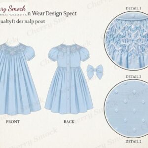 Cherrysmock Christmas Girls Machine-Embroidered Bishop Dress – UK Heritage Collection #G13 (CS-UKH-CHRISTMAS-G13)