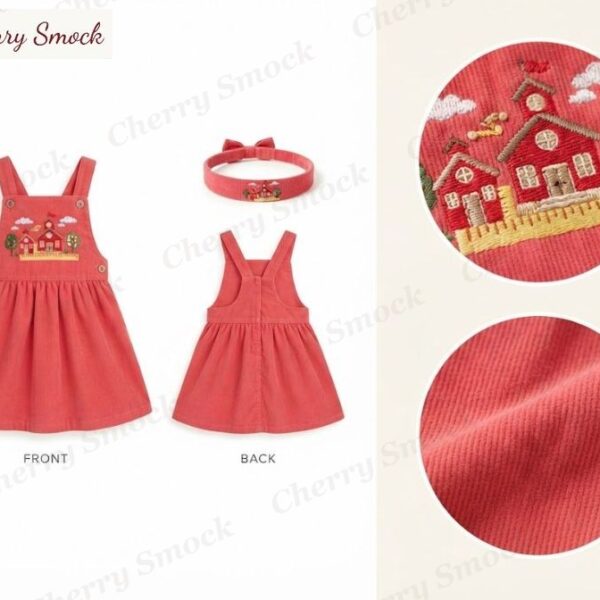 Cherrysmock Back to School Girls Hand-Embroidered Jumper – US Collection #G07 (CS-US-BTS-G07)