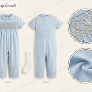 Cherrysmock Christmas Boys Hand-Smocked Longall – US Collection #B03 (CS-US-CHRISTMAS-B03)