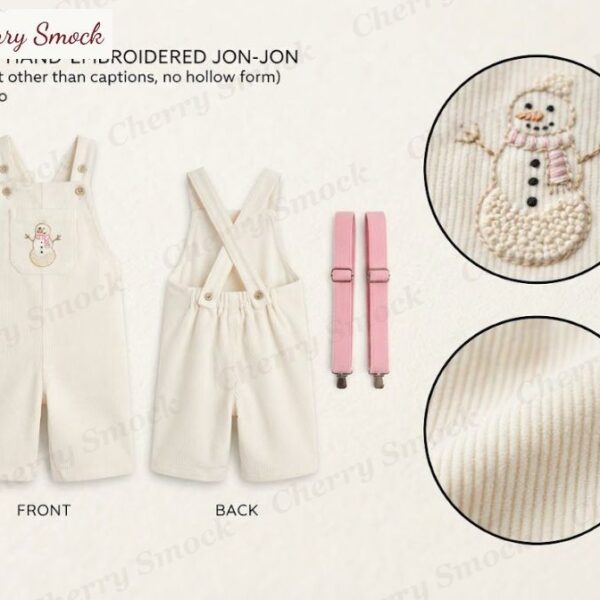 Cherrysmock Christmas Boys Hand-Embroidered Jon-Jon – US Collection #B05 (CS-US-CHRISTMAS-B05)