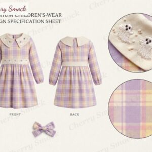 Cherrysmock Halloween Girls Hand-Embroidered Sweet Ghost Long-Sleeve Dress – US Collection #G08 (CS-US-HALLOWEEN-G08)