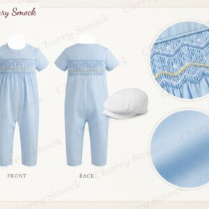 Cherrysmock 4th of July Boys Hand-Smocked Patriotic Jon-Jon – US Collection #B01 (CS-US-JULY4-B01)