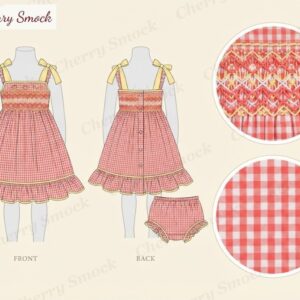 Cherrysmock 4th of July Girls Hand-Smocked Sundress – US Collection #G02 (CS-US-JULY4-G02)