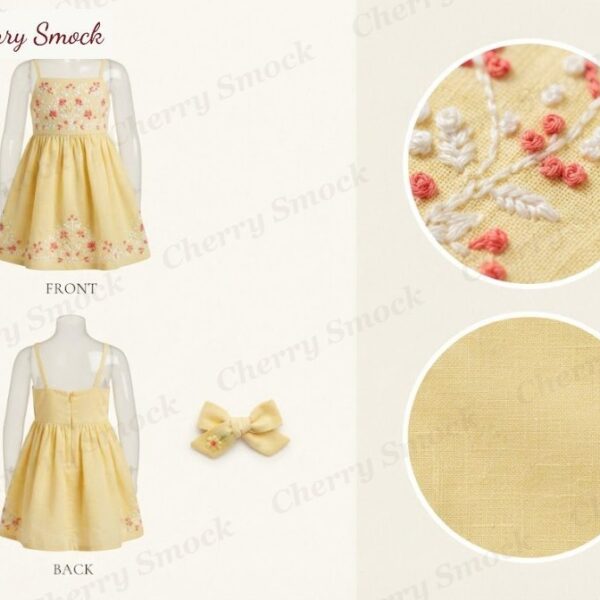 Cherrysmock 4th of July Girls Hand-Embroidered Sundress – US Collection #G08 (CS-US-JULY4-G08)