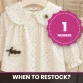Kids daily set with applique pocket, restock timing example