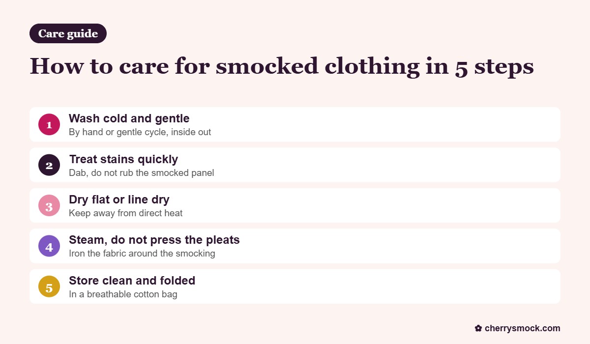 How to care for smocked clothing: 5 steps from washing to storage