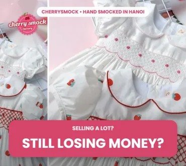 Strawberry hand smocked princess dress with the headline: selling a lot, still losing money?
