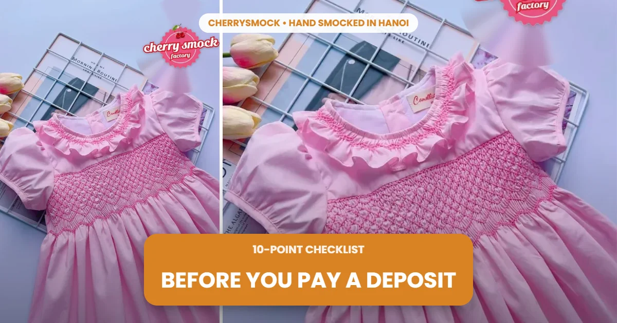 Pink luxury geometric smocked dress for a wholesale supplier checklist